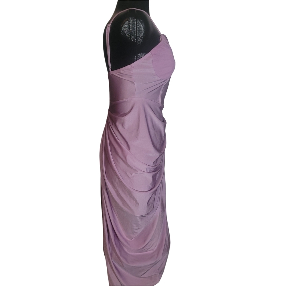Shein Lilac Colored Cami Midi Dress with Gathered Detailing NWT Size L - Picture 4 of 6